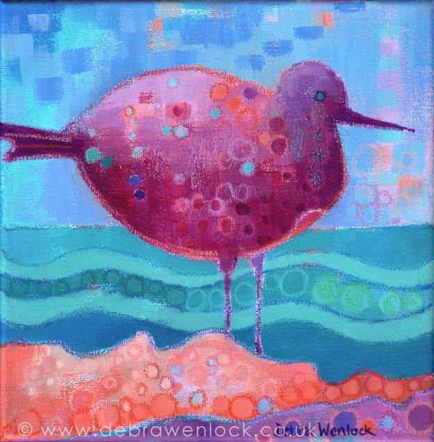Fantasy Sea Bird Painting – painting process